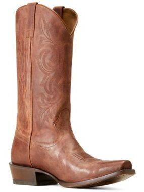 Ariat Rustic Brown Leather Western Boot with Embroidered Shaft